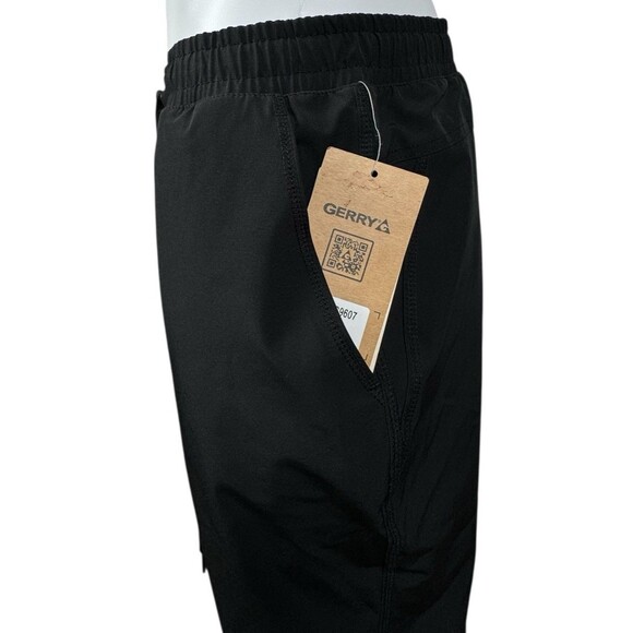 Gerry Jogger Windbreaker Pants Womans Large Black Fleeced Lined Active Hike New - Picture 3 of 11